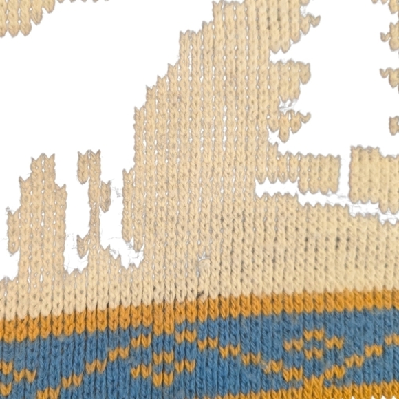 Vtg Alpine Sweater Tom Mix Flying School Aspen moose trees novelty winter  sz M - Picture 6 of 9